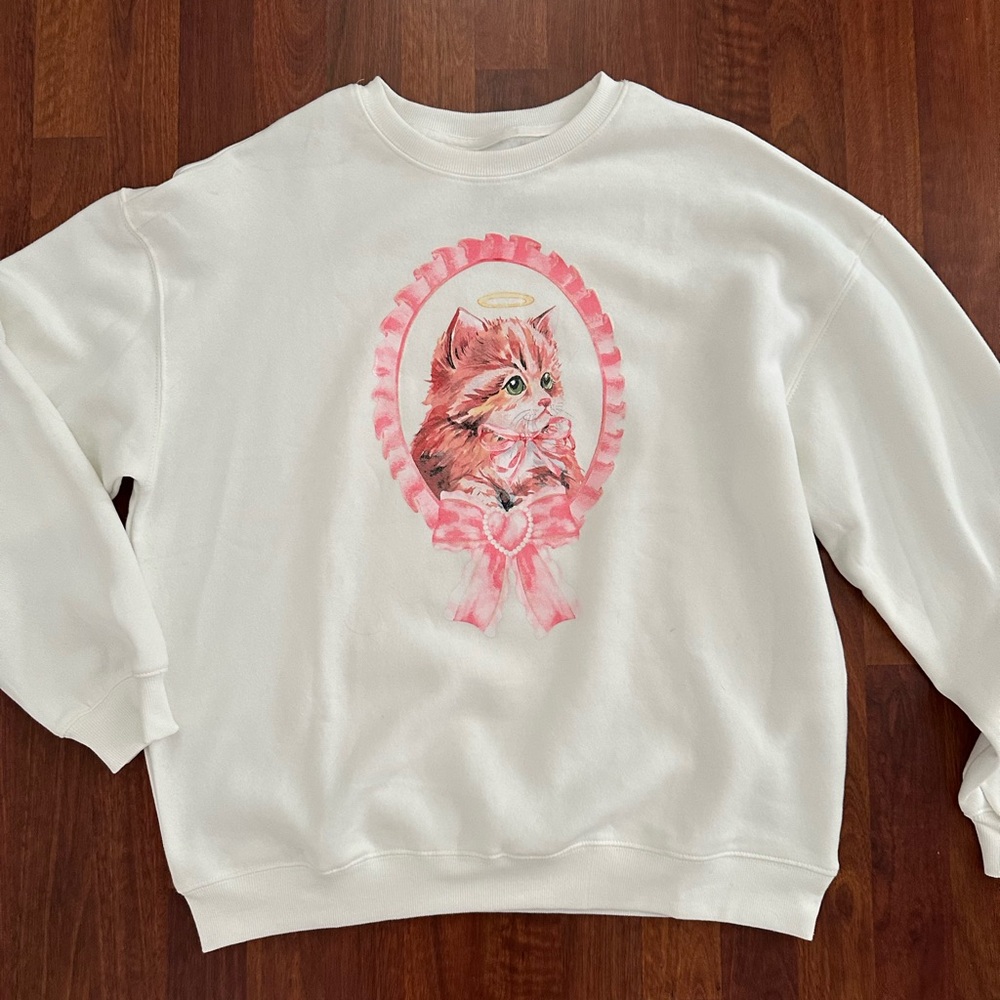 Angel Kitty Crewneck Sweatshirt